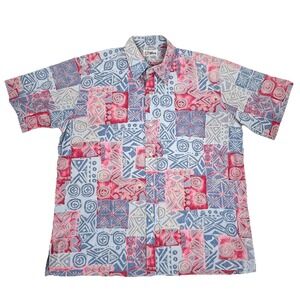 Reyn Spooner Mens Hawaiian Patchwork Multicolor Button Down Shirt XL